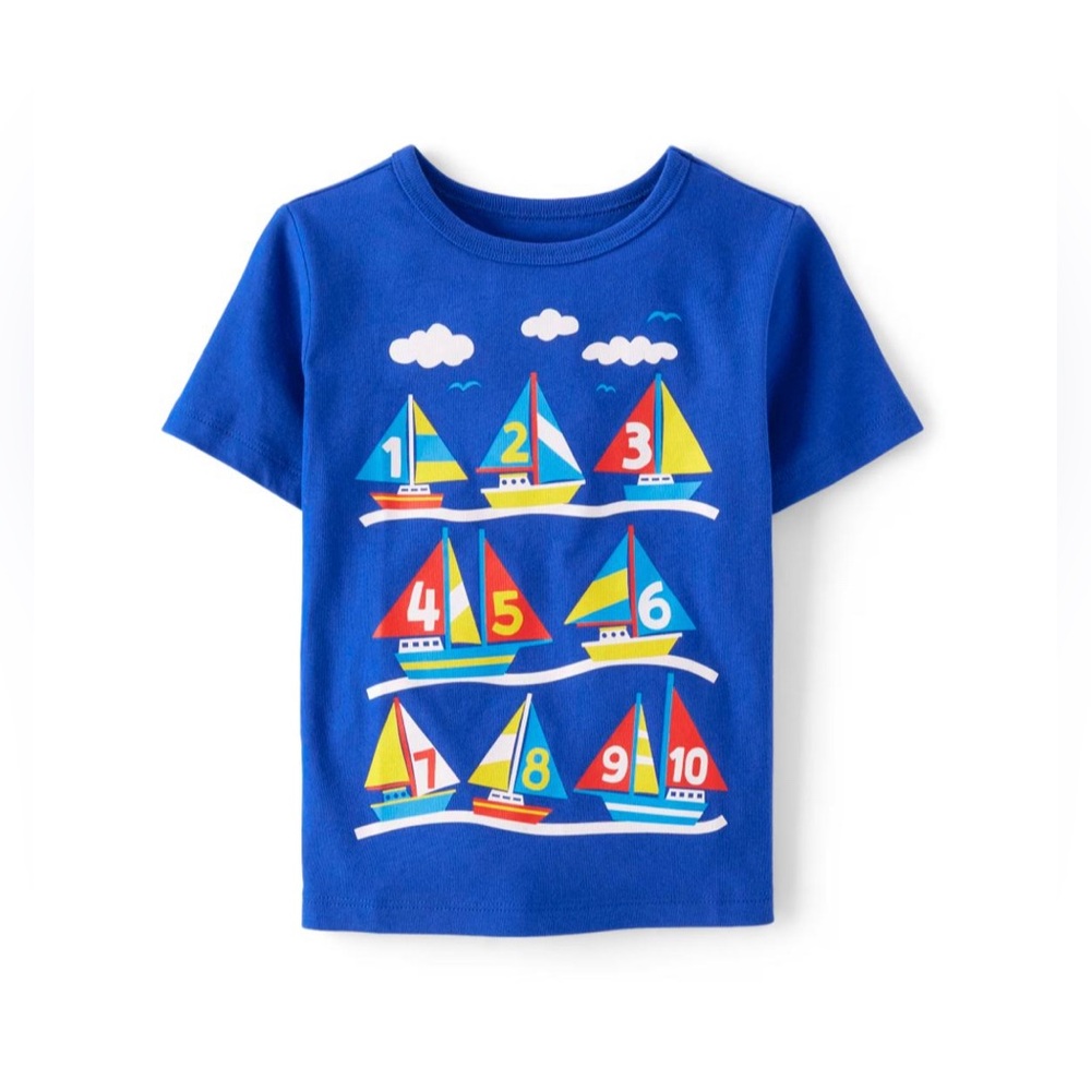 NWT: Baby & Toddler Boys Sailboat Numbered Graphic Tee- Blue. I have 2 yrs & 3T.